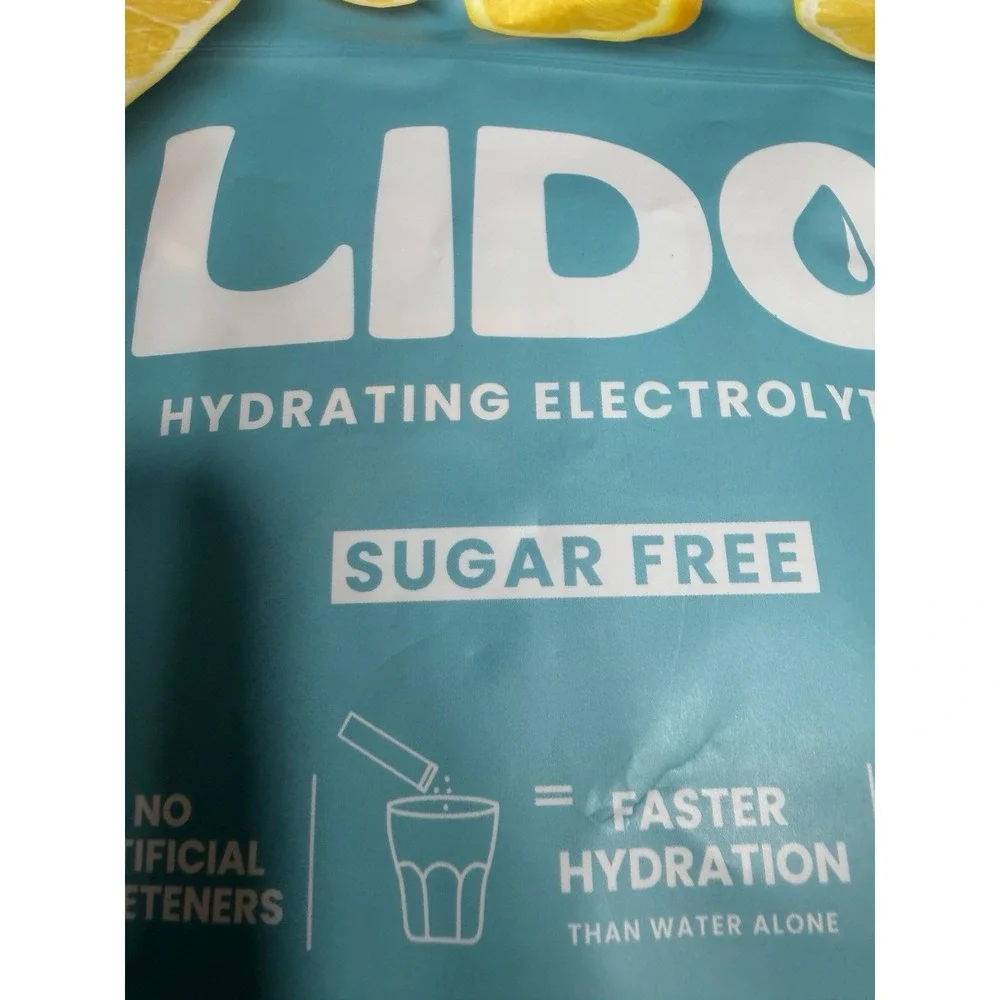 LIDO Lemonade Electrolyte Powder Packets Clean, Zero-Sugar 28 Servings Exp 1/27
